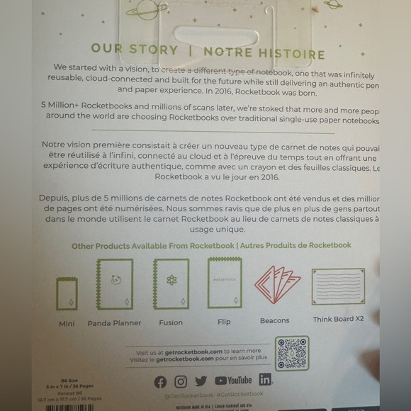 Brand new in packaging Rocketbook Note Smart Reusable Spiral Notebook 5X7 - Picture 10 of 11